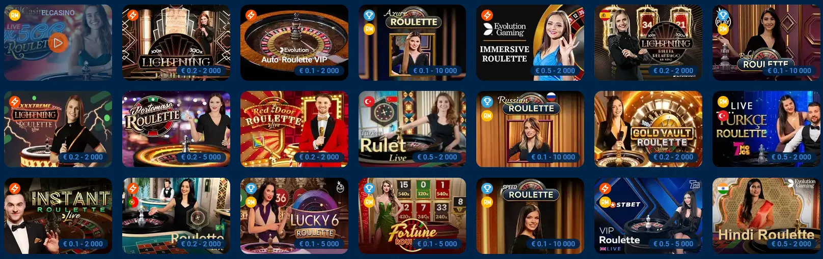 Roulette Game Selection