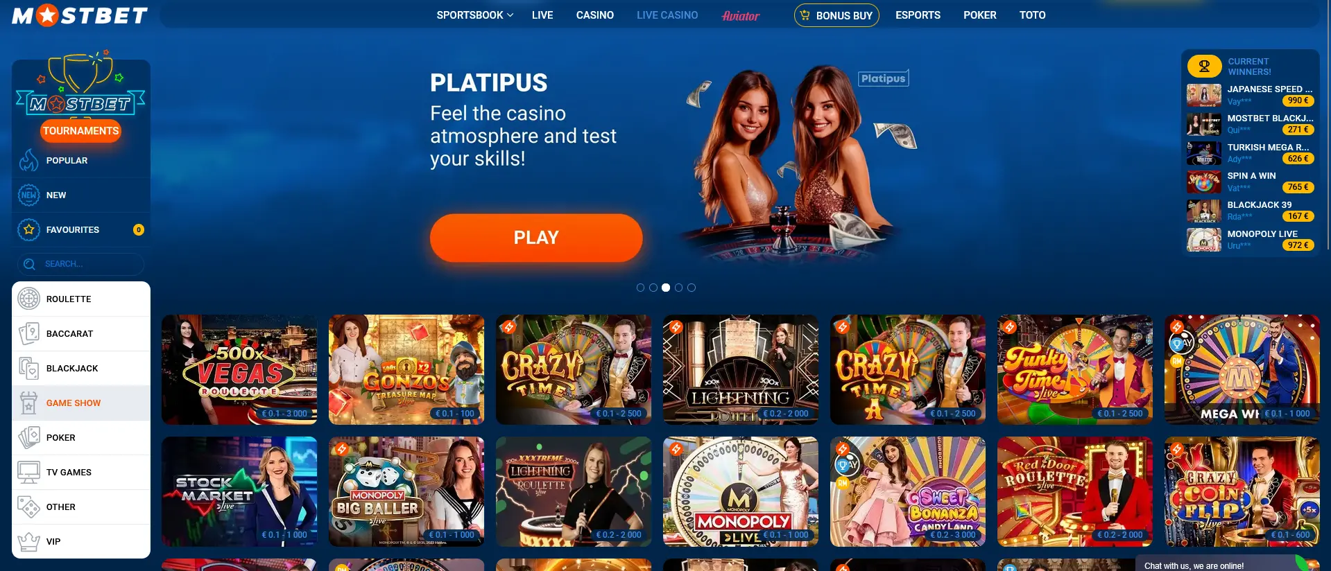 Show Games Entertainment - Mostbet
